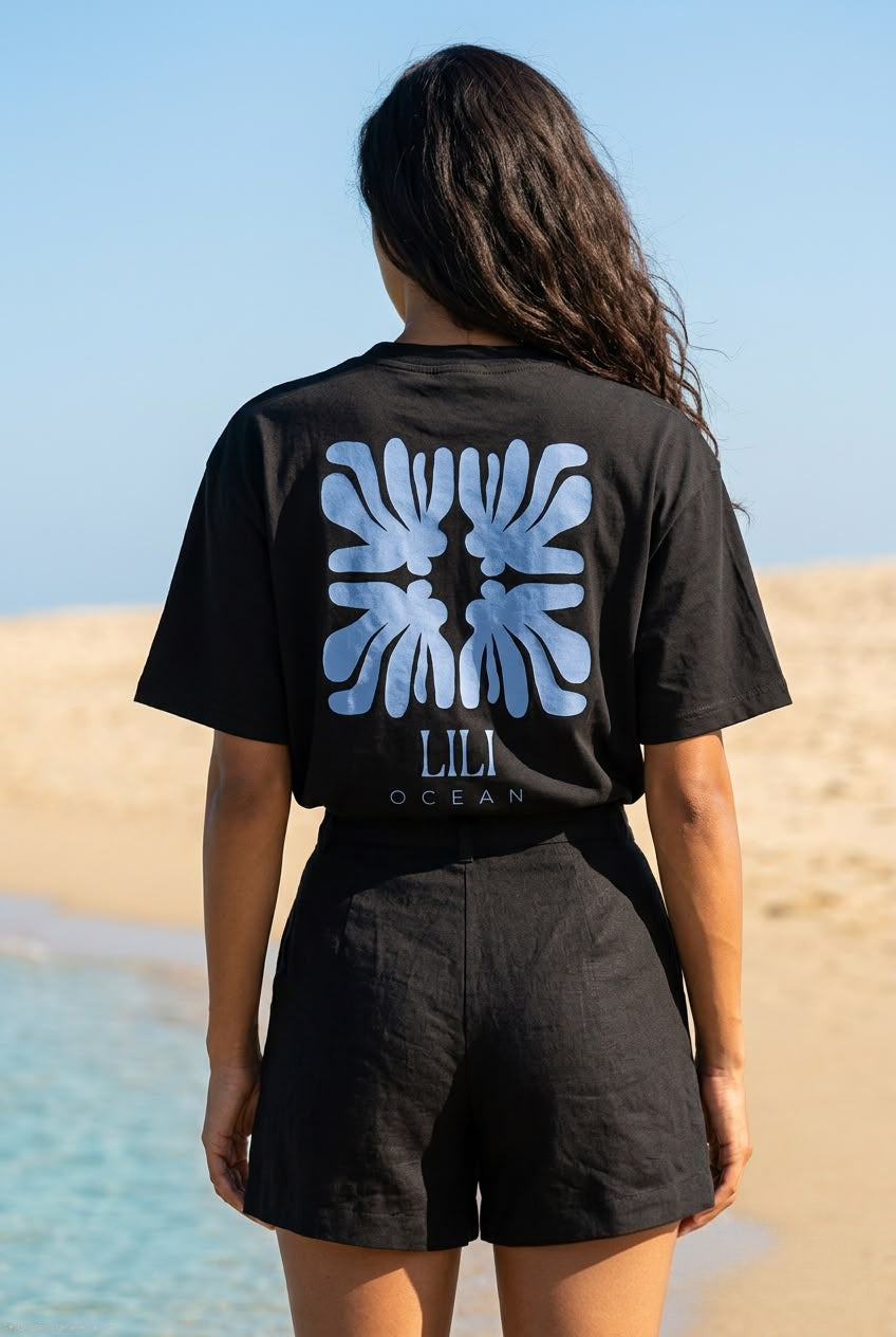 T-Shirt manche courtes overzise noir - Roméo