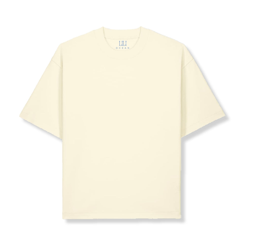 T-Shirt manche courtes overzise crème - Luna